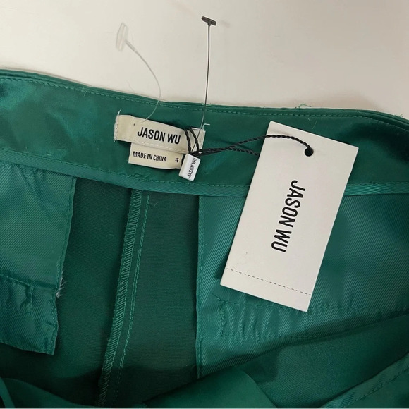 NEW Jason Wu Pants Womens 4 Green Silky Look Dress Pant - Picture 9 of 15